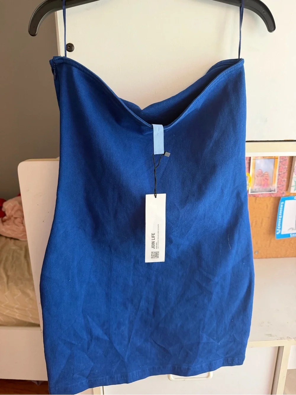 Strapless Royal Blue Bodycon Dress - Picture 2 of 3